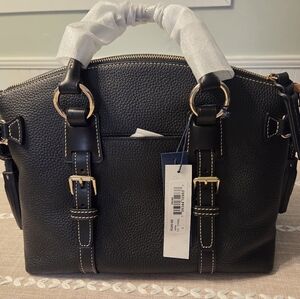 NWT Dooney & Bourke Black/Black Pebble Grain Bristol Satchel